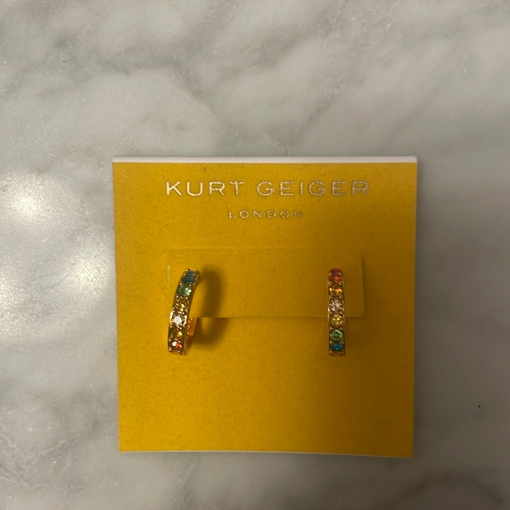 Kurt Geiger multi color stone with gold hoop